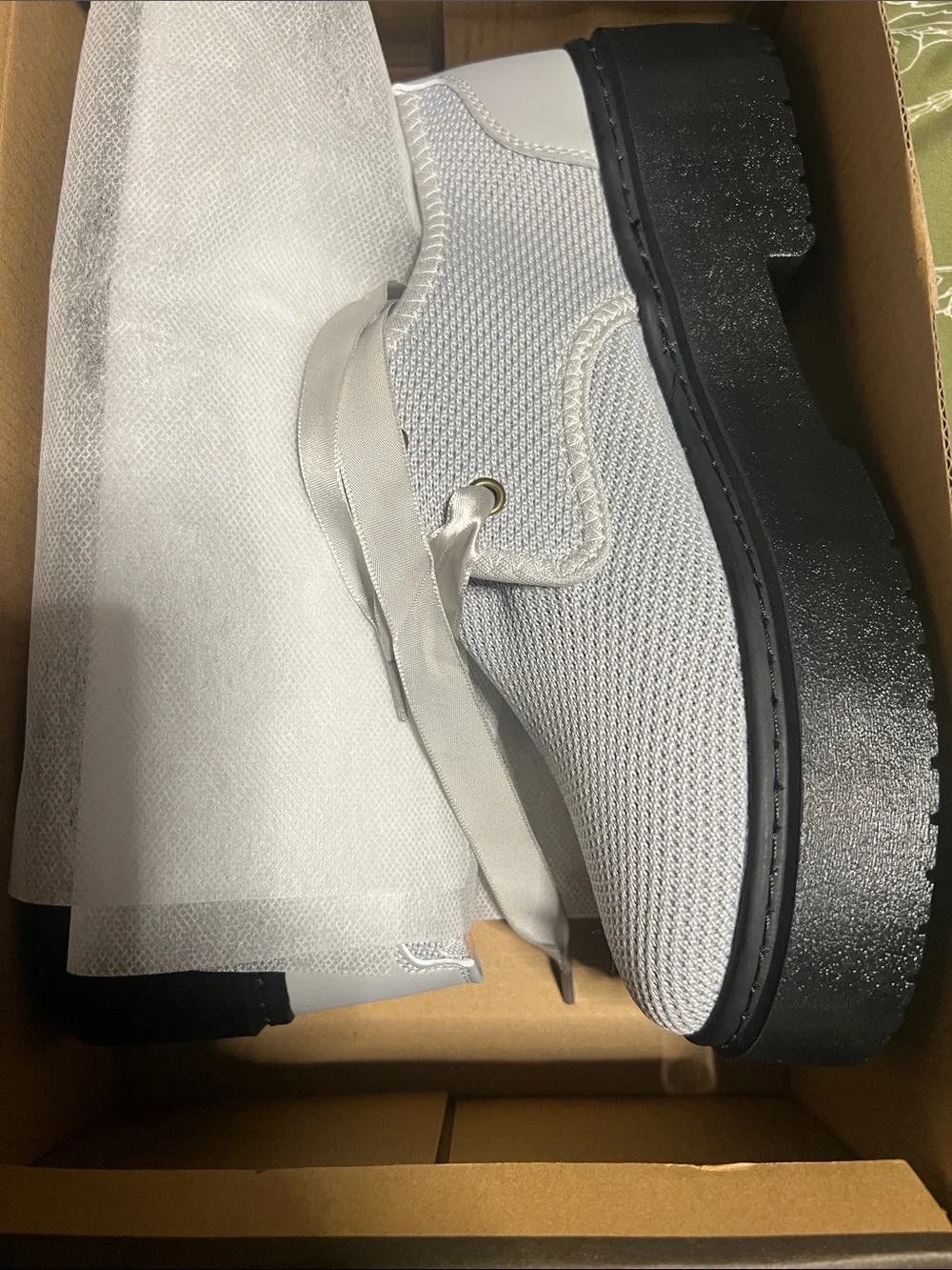 Beauseen Light Gray Mesh Platform Lace-Up Women’s Shoes